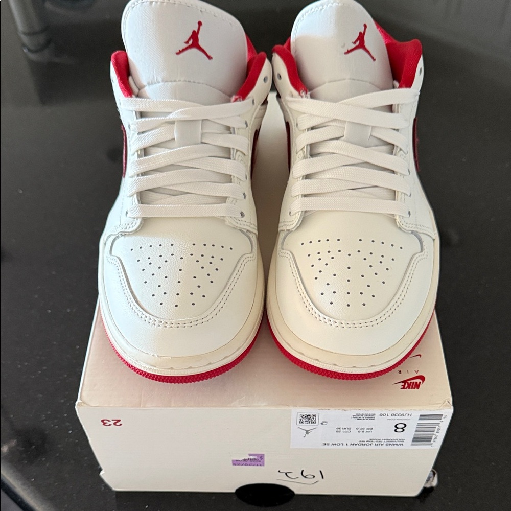 Nike White and Red Athletic Shoes